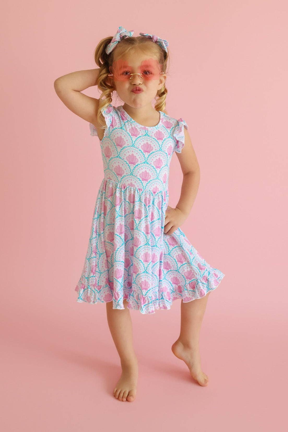 COQUETTE COAST CAP SLEEVE DREAM RUFFLE DRESS