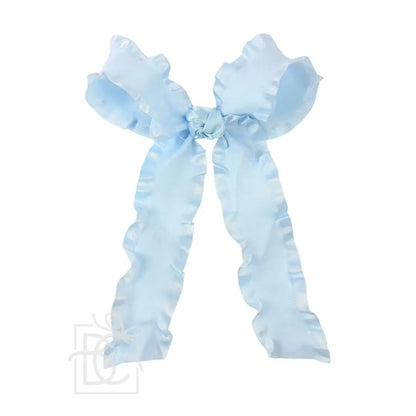 Double Ruffle Tail Bow On Alligator Clip